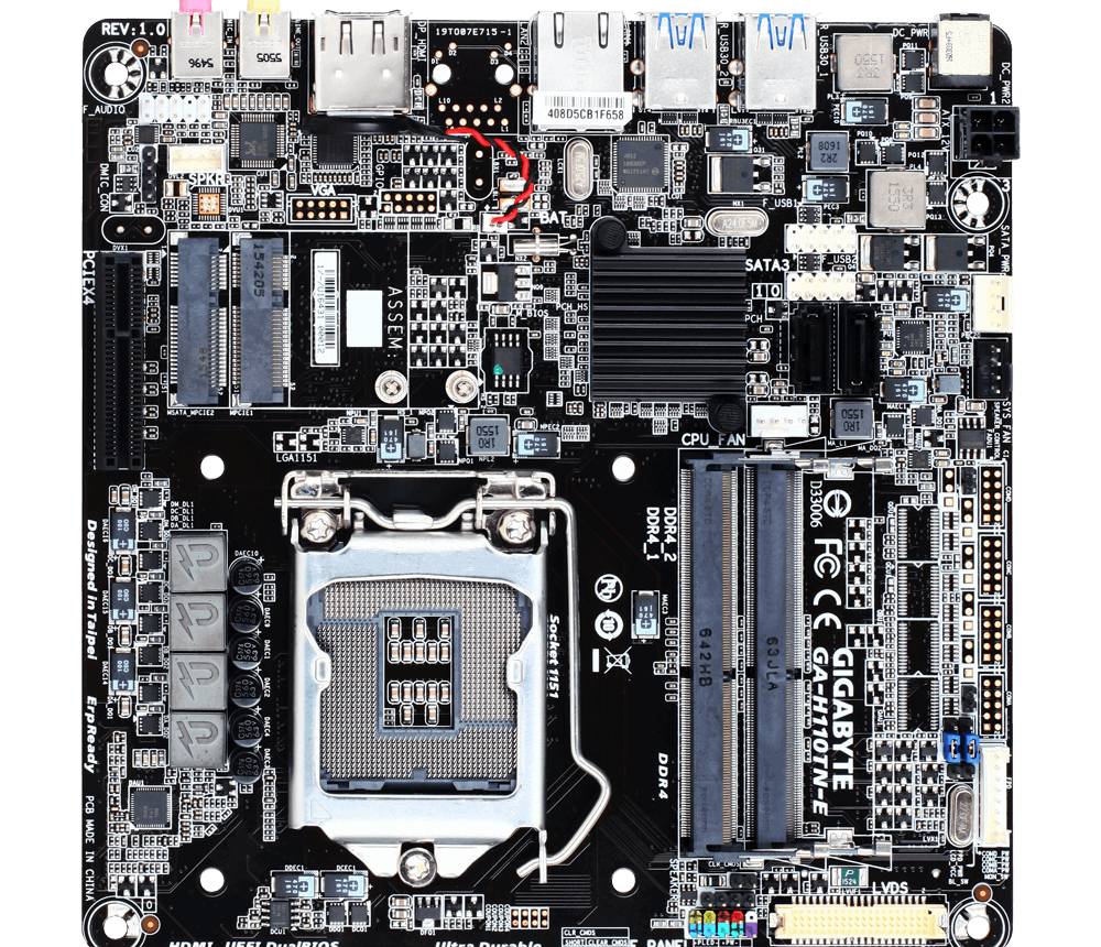 GIGABYTE GA-H110TN-E motherboard Intel® H110 LGA 1151 (Socket H4) mini ITX – image 3
