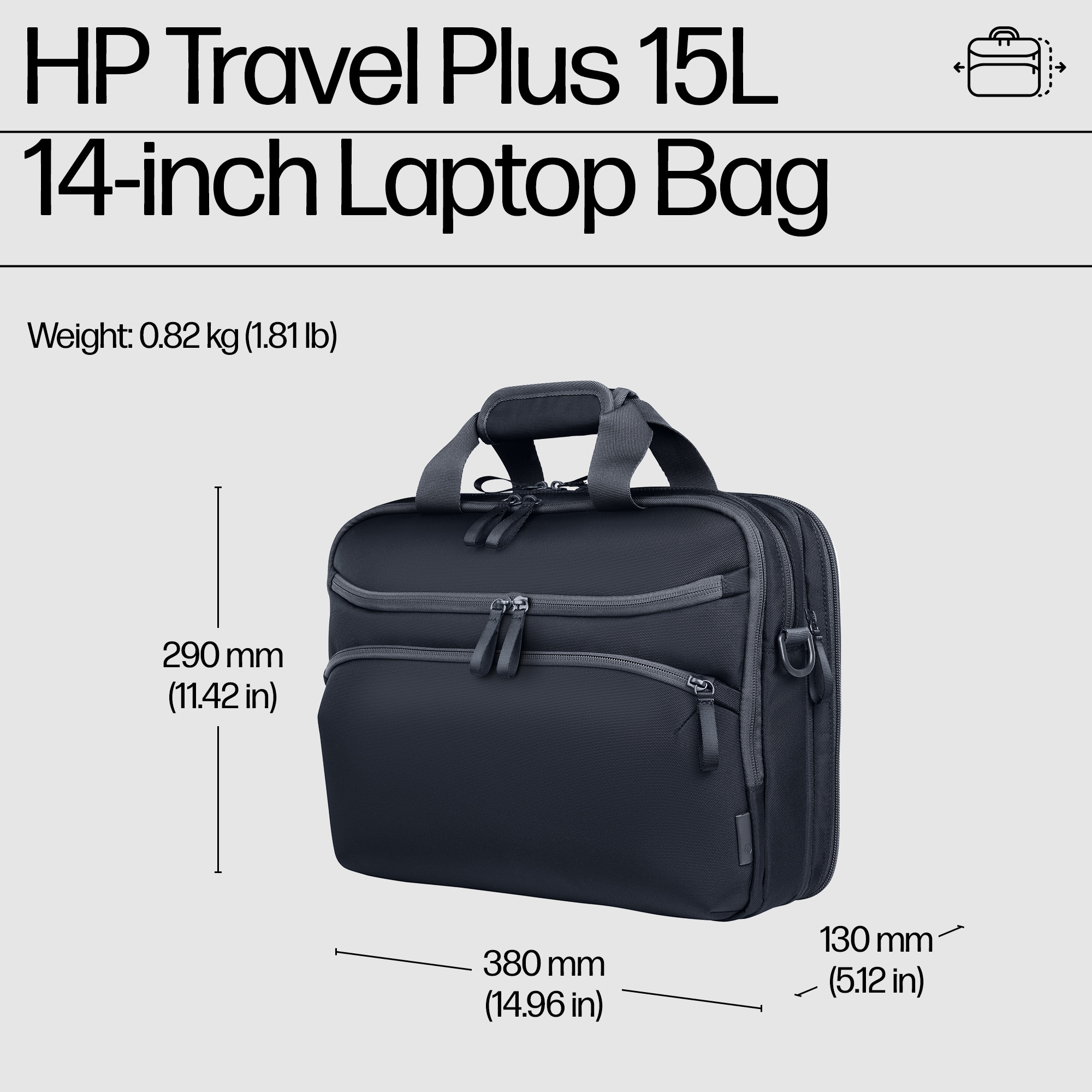 HP Travel Plus 15 Liter 14 Laptop Bag – image 4