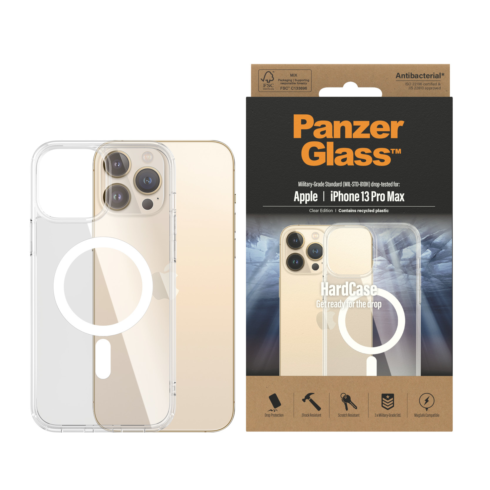PanzerGlass® HardCase Transparent w. White MagSafe iPhone 13 Pro Max – image 2