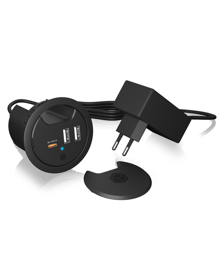 ICY BOX In-Desk USB Charger with Power Delivery & Quick Charge – image 3