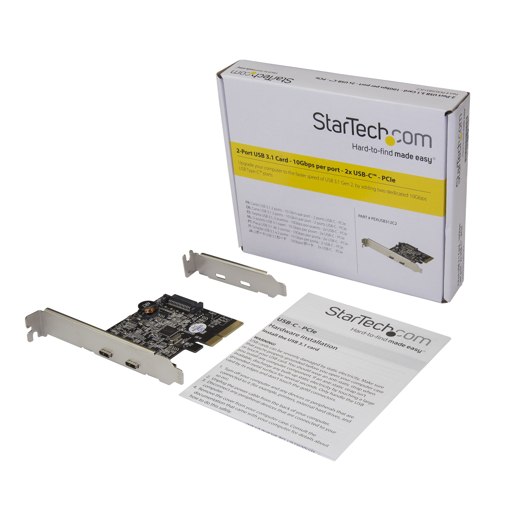StarTech.com Discontinued and replaced by PEXUSB312C3 - Dual Port USB-C Card - 2x USB-C - USB 3.1 PCI-e Card with SATA - USB 3.1 Expansion Card - PCI Express US – image 5