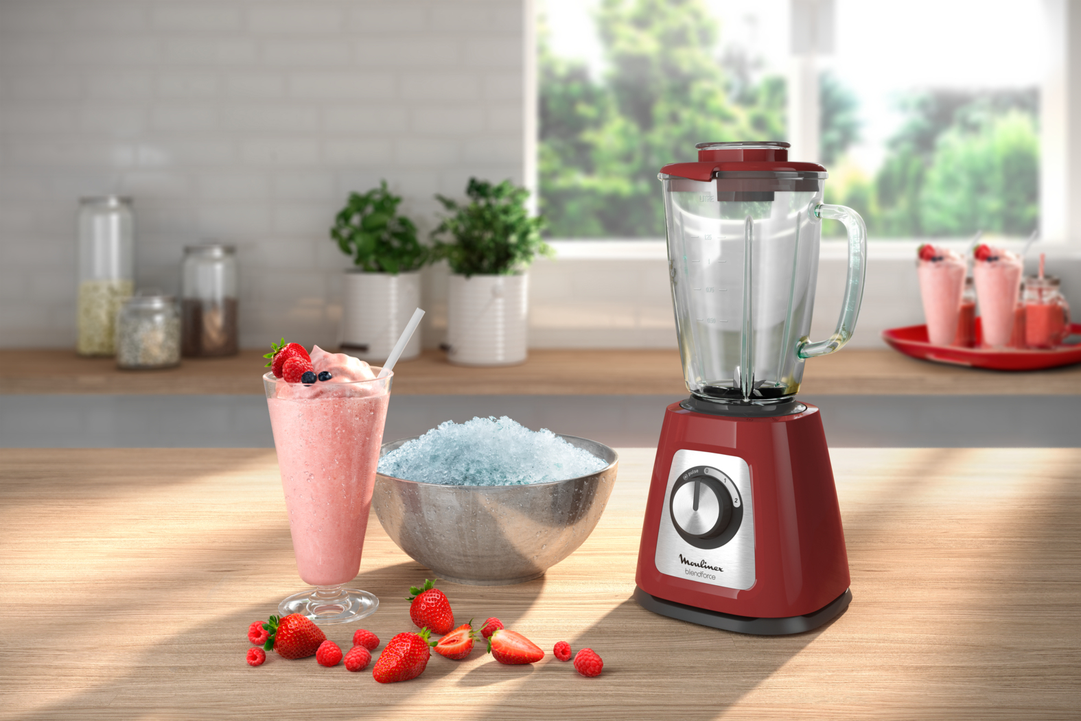 Moulinex LM4305 1.25 L Tabletop blender 800 W Red – image 3