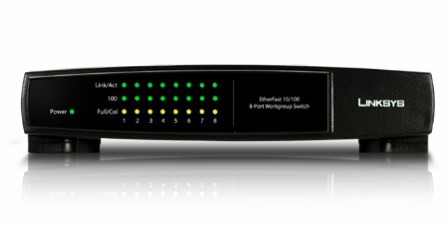 Linksys EZXS88W-BK network switch Fast Ethernet (10/100) Black – image 1