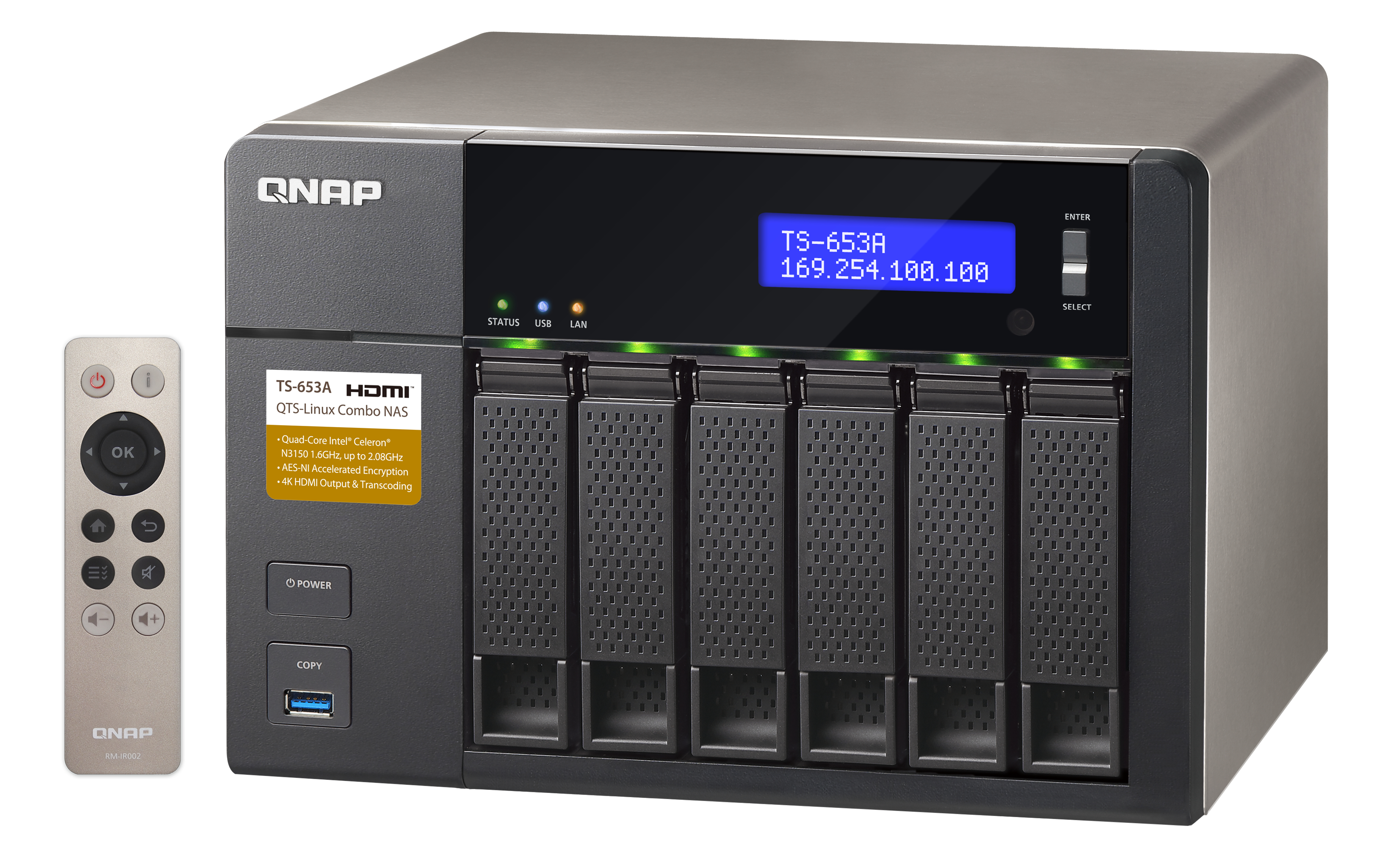 صورة QNAP TS-653A NAS Tower Intel Celeron N3150 1.6 GHz 4GB DDR3L
