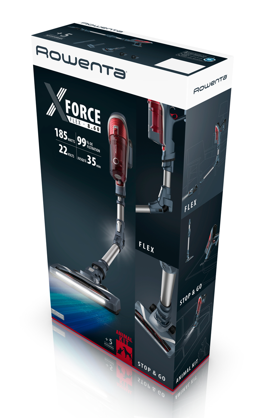 Rowenta X-Force RH9677 2-in-1 stick vacuum Battery Dry Bagless Grey, Red – image 8