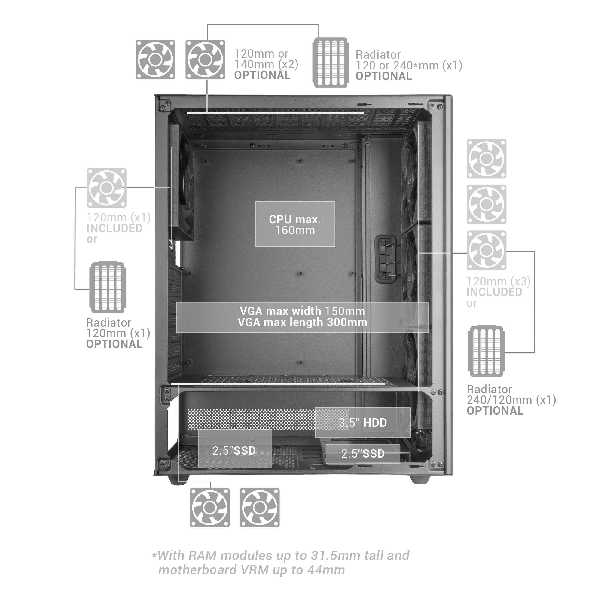 Mars Gaming MCT800 computer case Midi Tower Black image 14