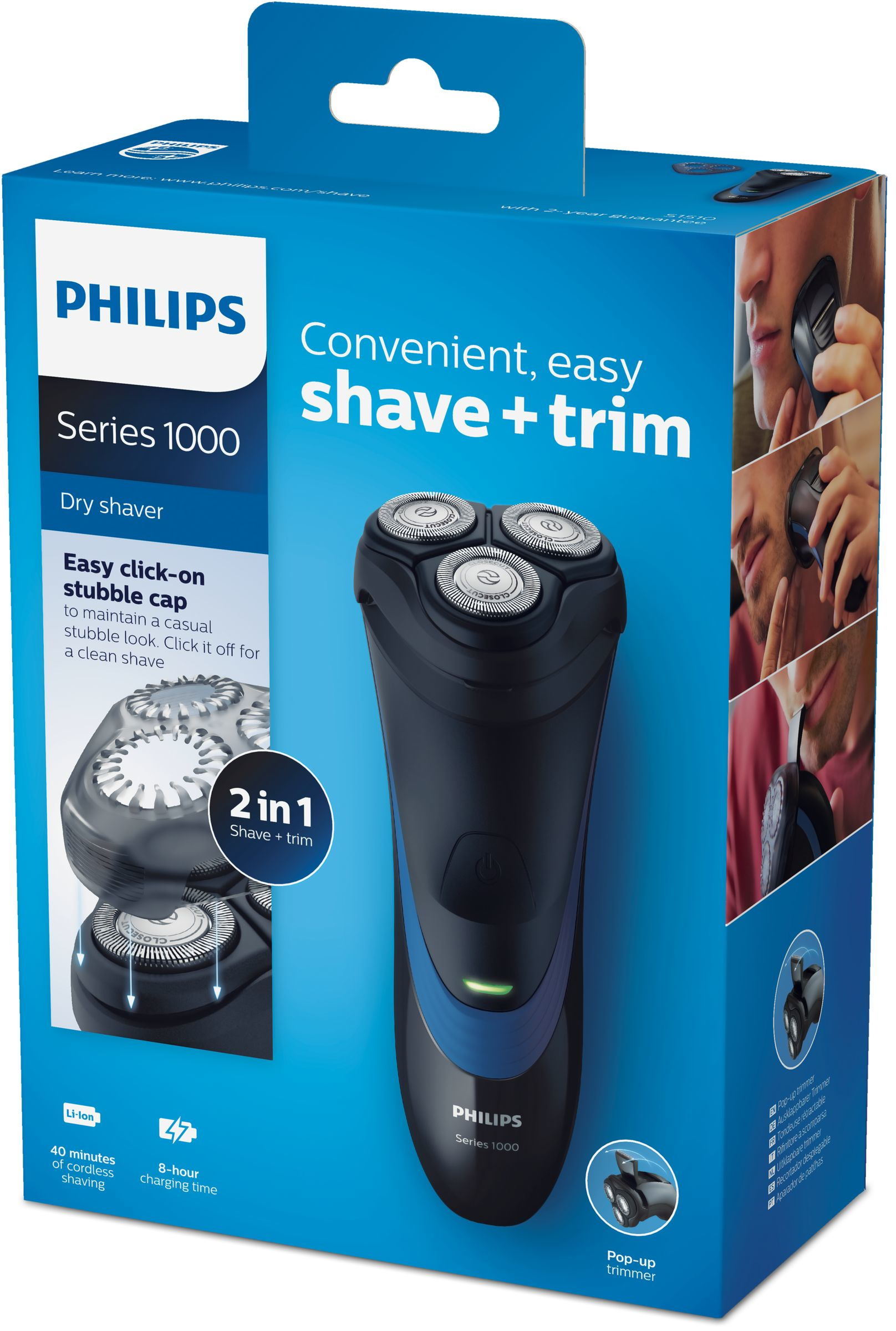 Philips 1000 series S1510/42 men's shaver Rotation shaver Trimmer Black – image 2