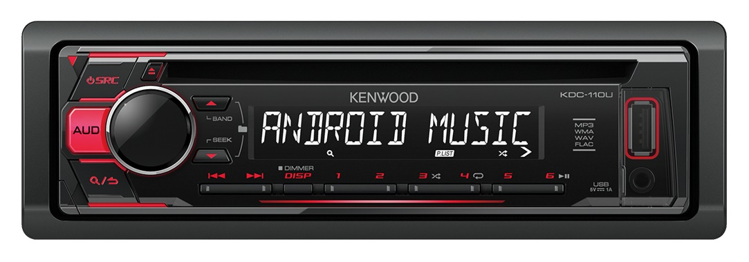 Kenwood KDC-110UR car media receiver Black, Red – image 1