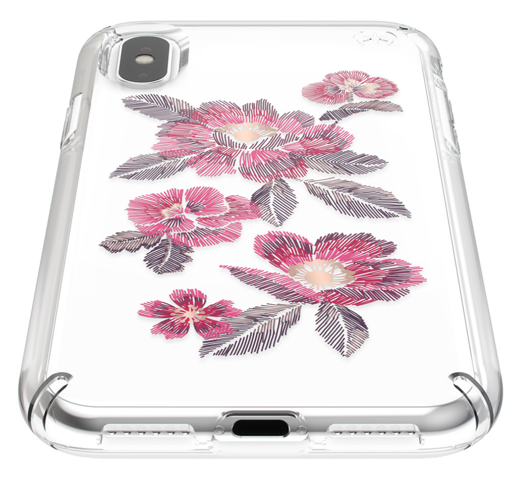 Speck Presidio Clear + Print Apple iPhone X/XS Embroideredfloral Fuchsia/Clear – image 7