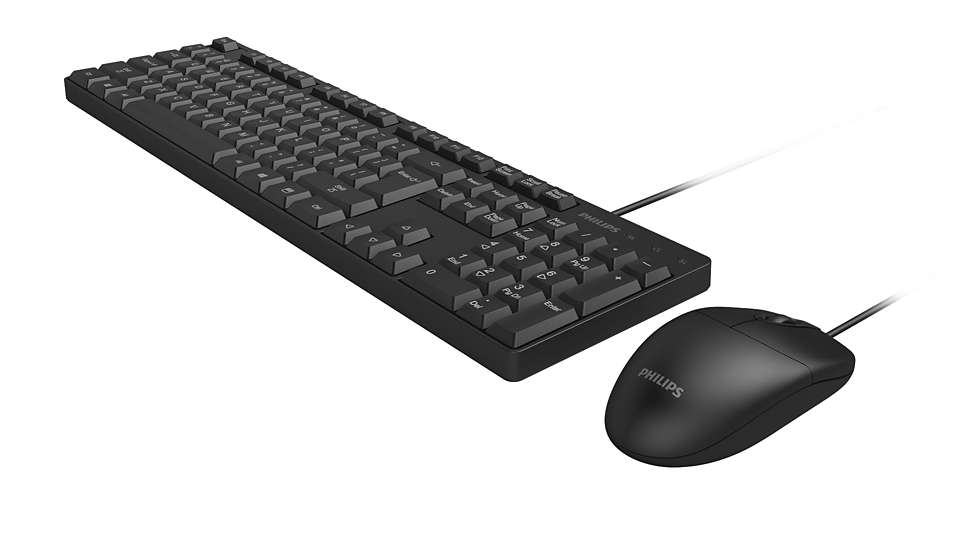 Philips 200 Series SPT6254/39 keyboard Mouse included Home USB Black – image 3
