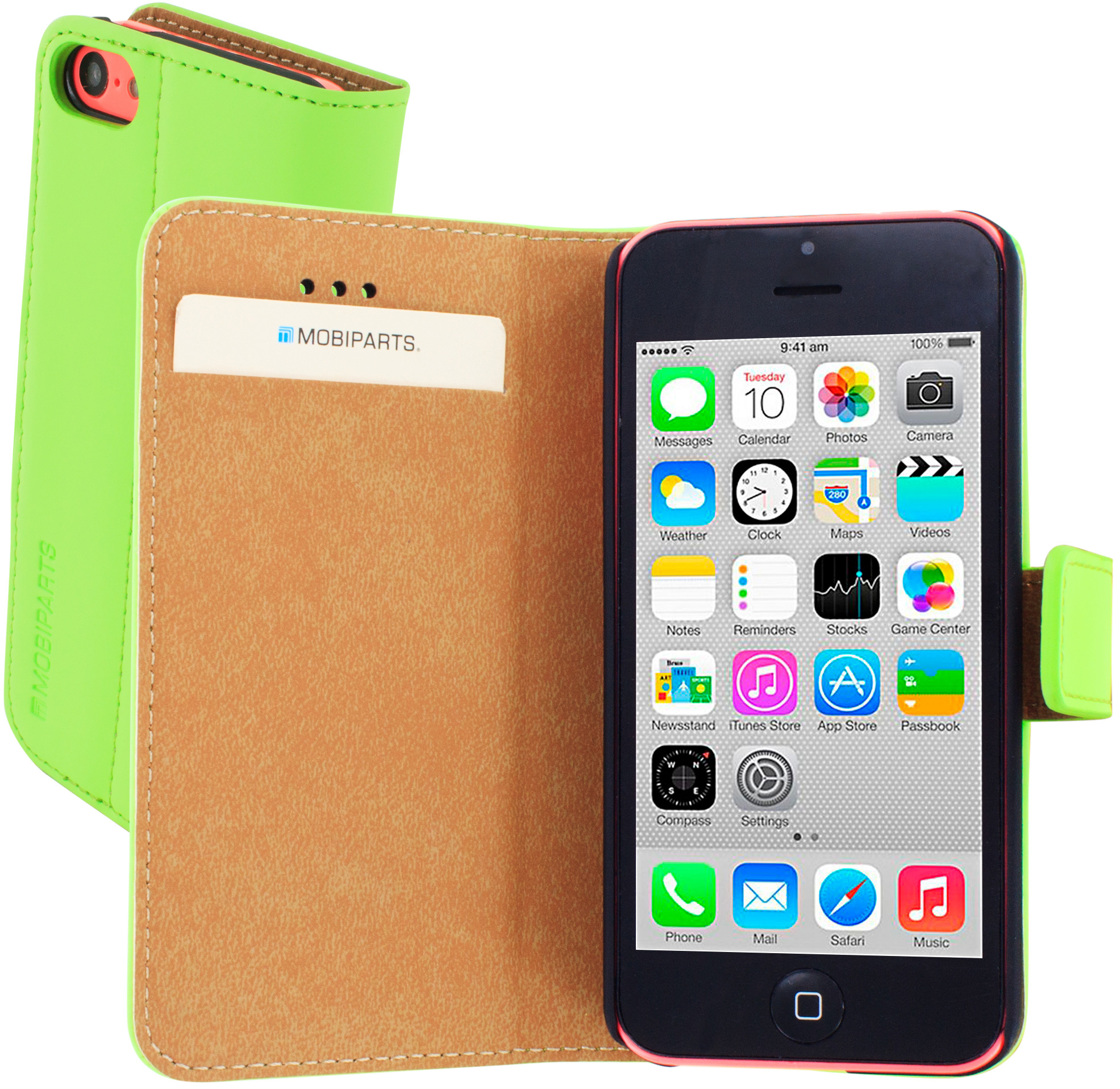 Mobiparts Premium Wallet Case Apple iPhone 5C Green