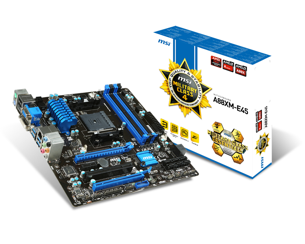 MSI A88XM-E45 motherboard AMD A88X Socket FM2+ micro ATX – image 4