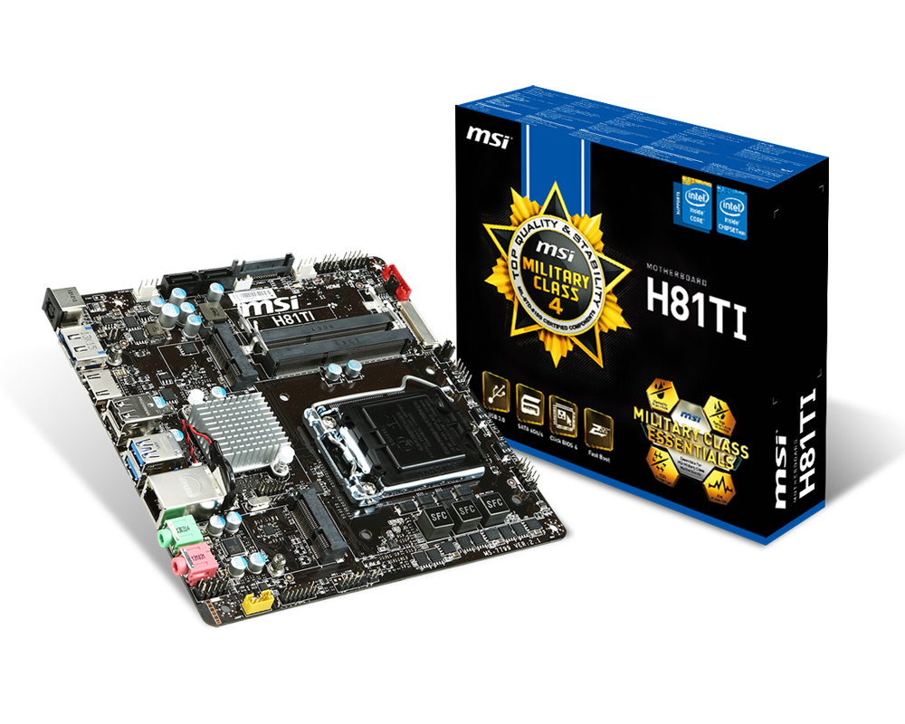MSI H81TI motherboard Intel® H81 LGA 1150 (Socket H3) mini ITX