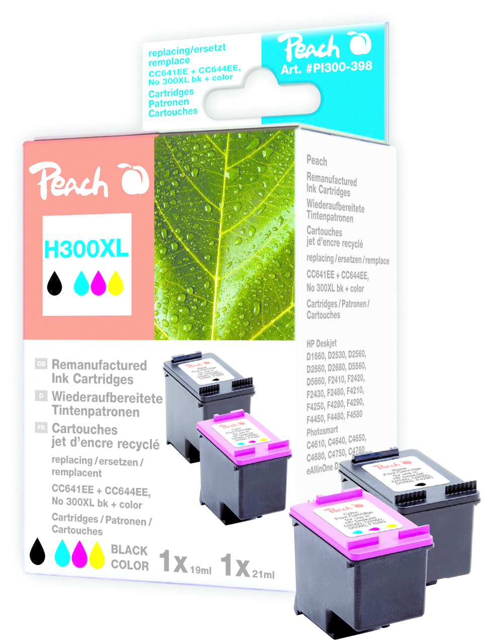 Peach 316257 ink cartridge 2 pc(s) Black, Cyan, Magenta, Yellow