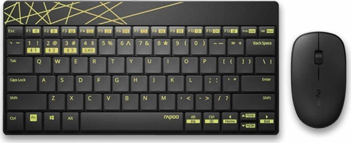 Hama 8000M keyboard Mouse included Universal Bluetooth QWERTZ German Black, Yellow