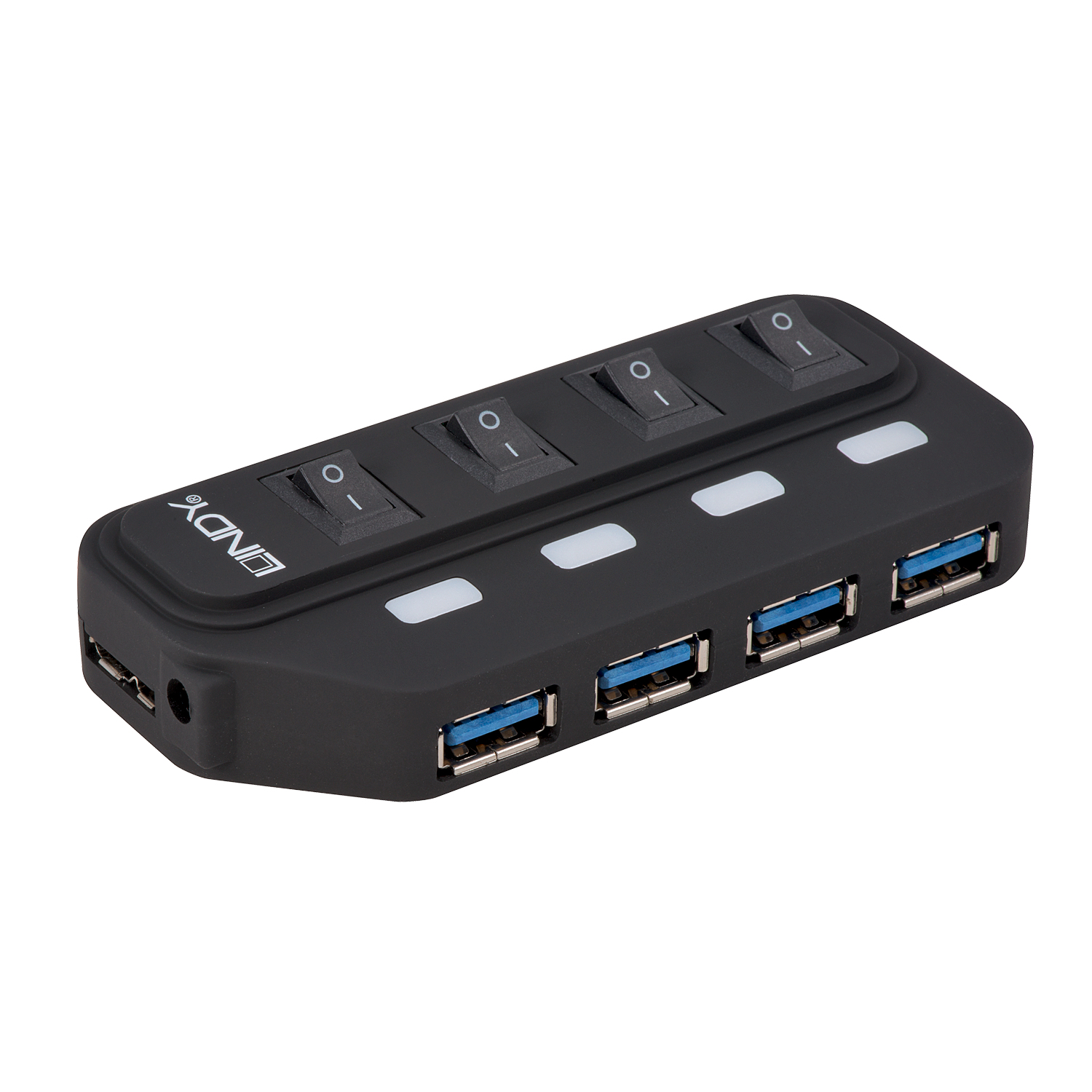 Lindy 43167 interface hub USB 3.2 Gen 1 (3.1 Gen 1) Type-B 5000 Mbit/s Black