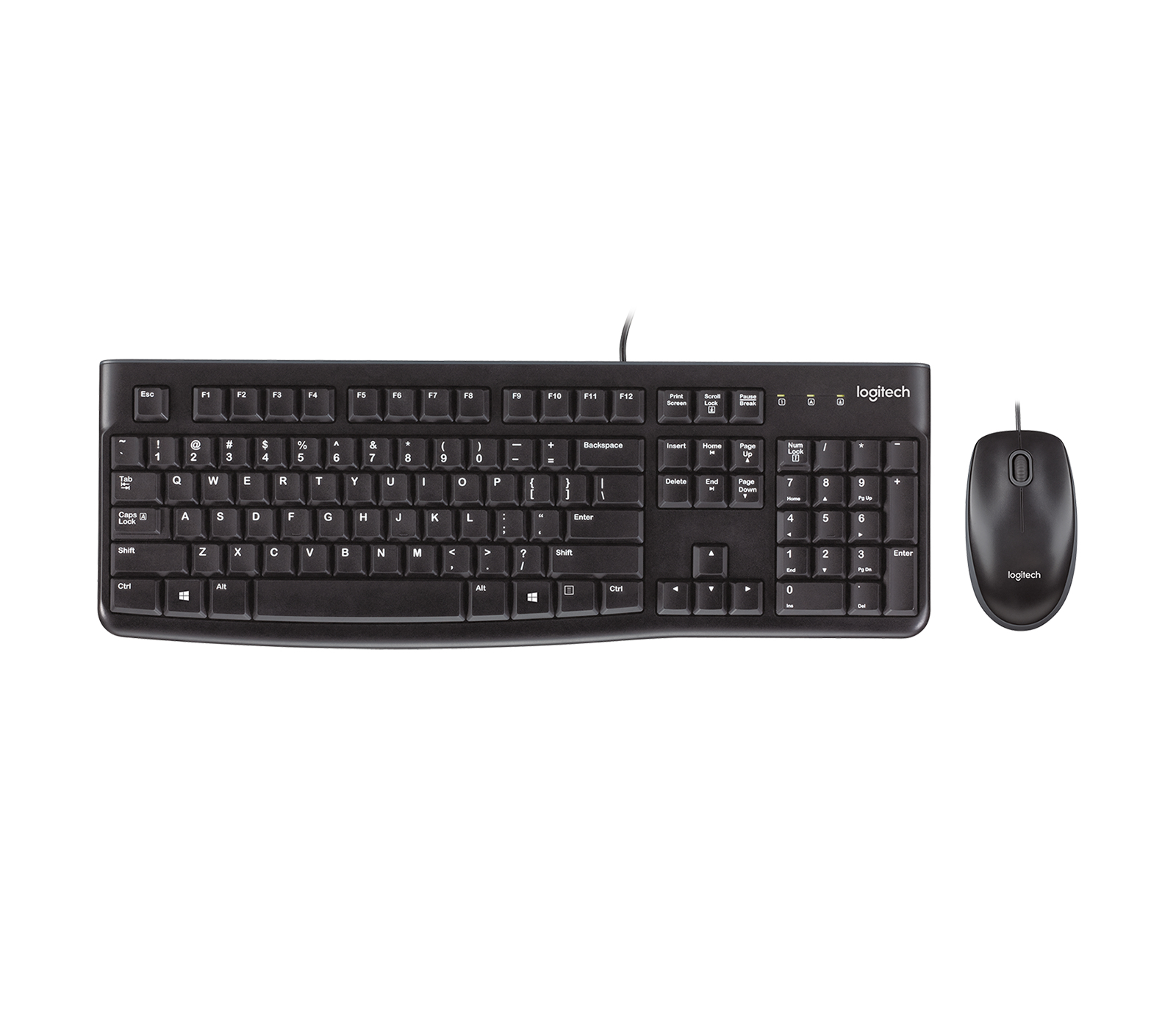 Kit de Teclado y Mouse Alámbrico Logitech MK120, Color Negro, Español