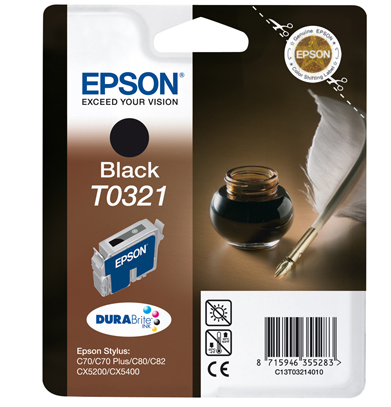 Epson T0321 Black DURABrite Ink Cartridge (Quil)