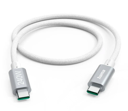 Product image: Hama Full-Featured USB cable USB 3.2 Gen 1 (3.1 Gen 1) 1.5 m USB C 5 Gbit/s 240 W White