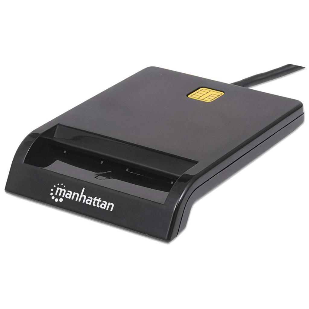 Manhattan USB-A Contact Smart Card Reader, 12 Mbps, Friction type compatible, External, Windows or Mac, Cable