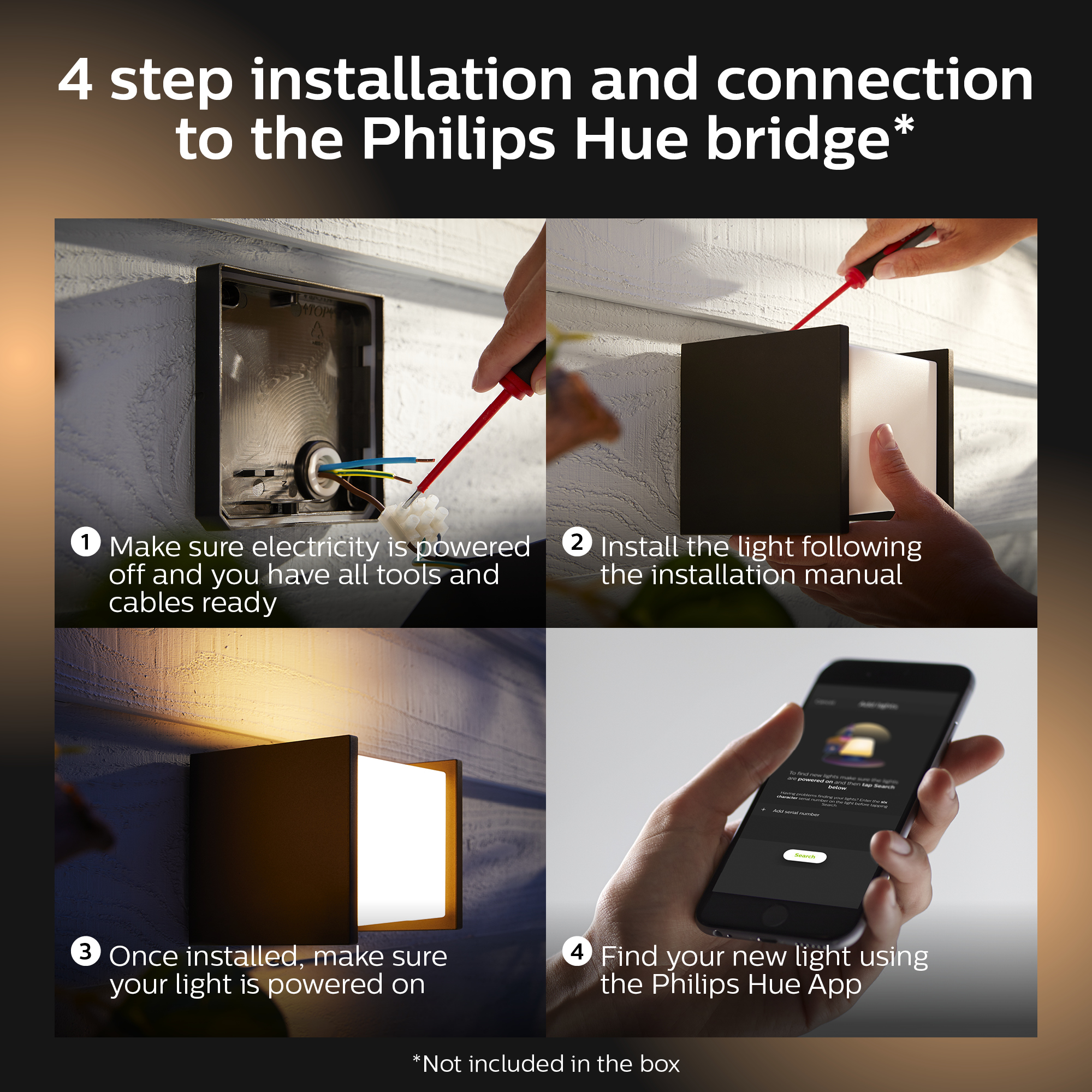 Philips by Signify Philips Hue White Fuzo Outdoor Wall Light – image 8