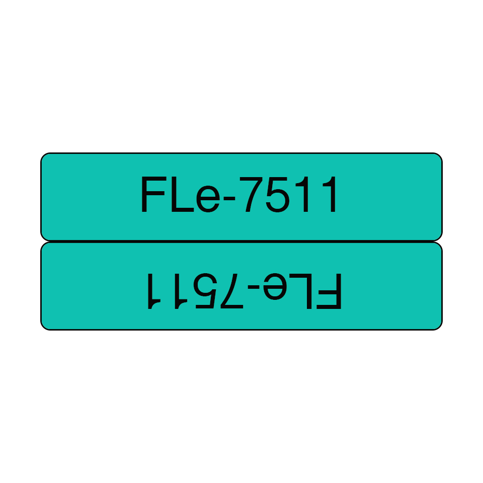 Brother FLe-7511 etikett-tejp Svart på grön