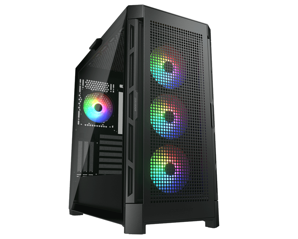 Gabinete Gamer COUGAR Airface Pro RGB - Media Torre - ATX/Micro ATX/Mini ITX/CEB/E-ATX - Panel Lateral - 385AD10.0003