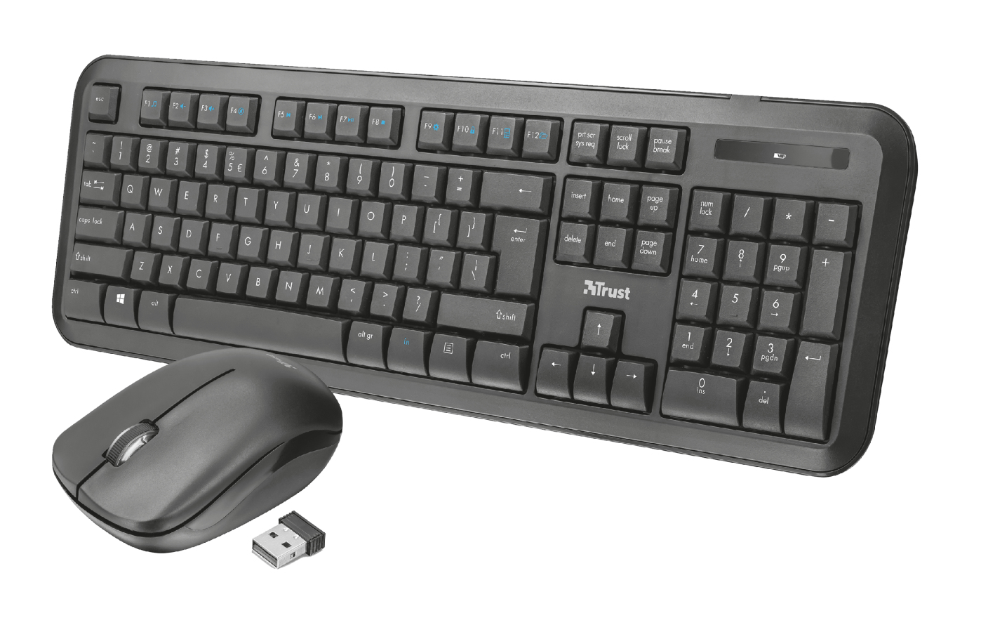 Trust Nova keyboard Mouse included Universal RF Wireless Italian Black