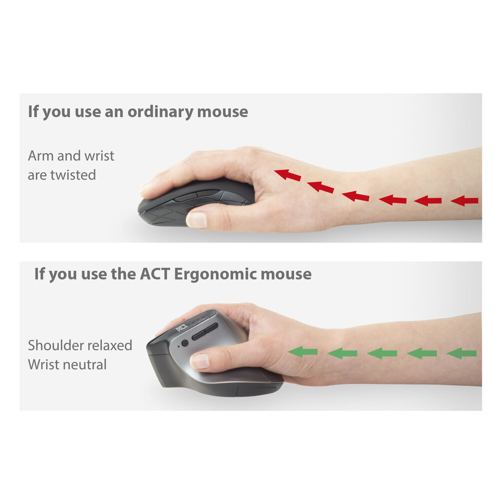 ACT Wireless Ergonomic Mouse with Bluetooth and USB-C/USB-A – image 6