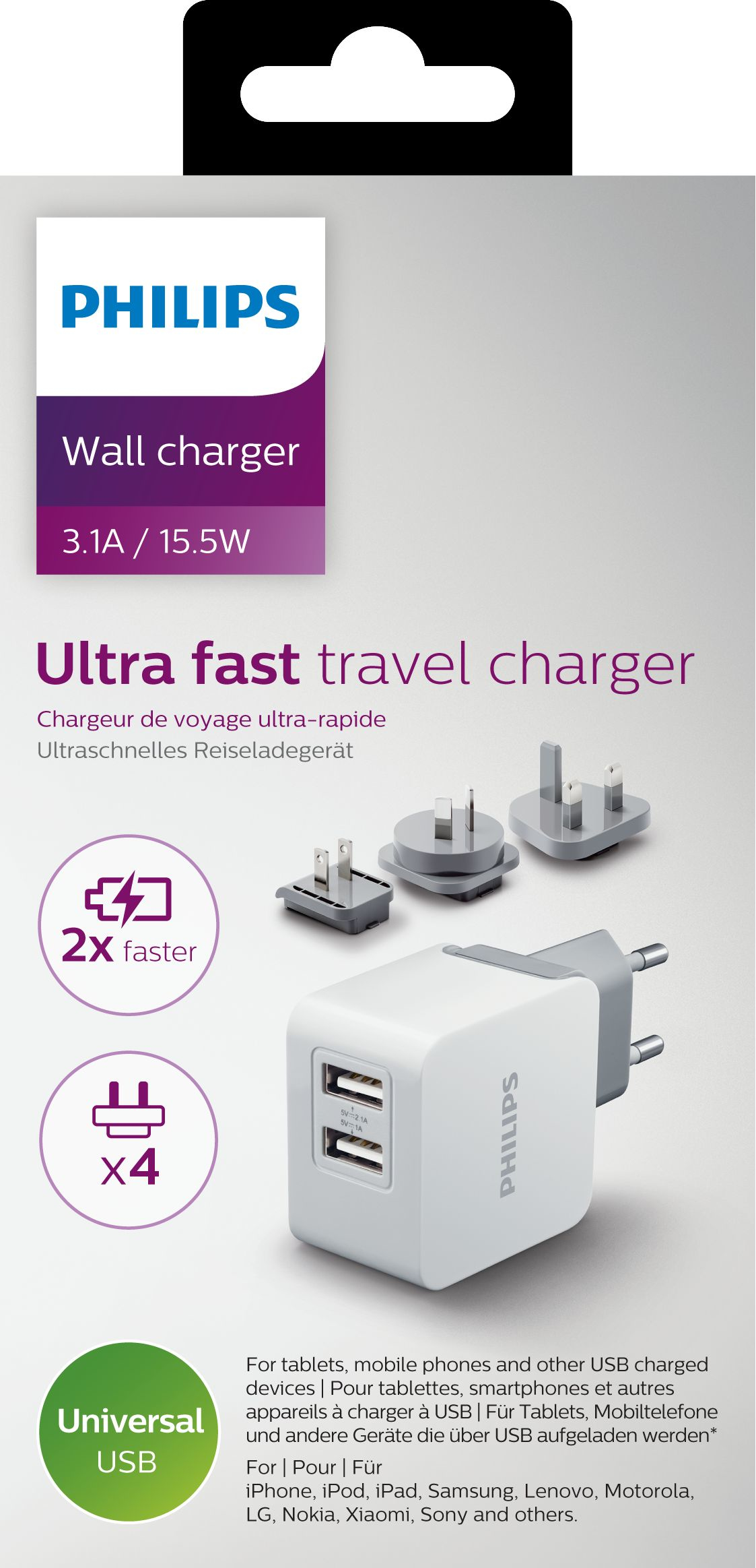 Philips DLP2220/10 mobile device charger Universal White AC Indoor – image 2
