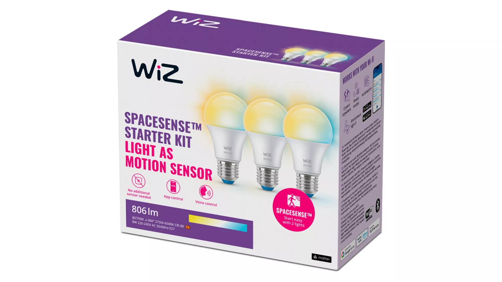 WiZ Bulb 60 W A60 E27 x3 – image 2