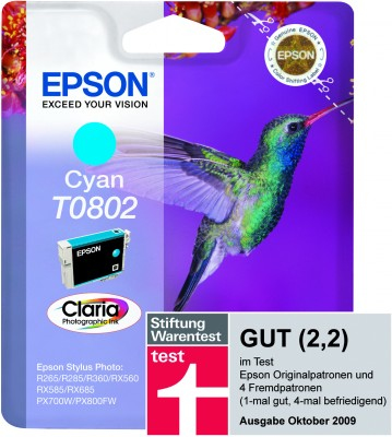 Epson T0802 Cyan Ink Cartridge (Hummingbird) – image 5