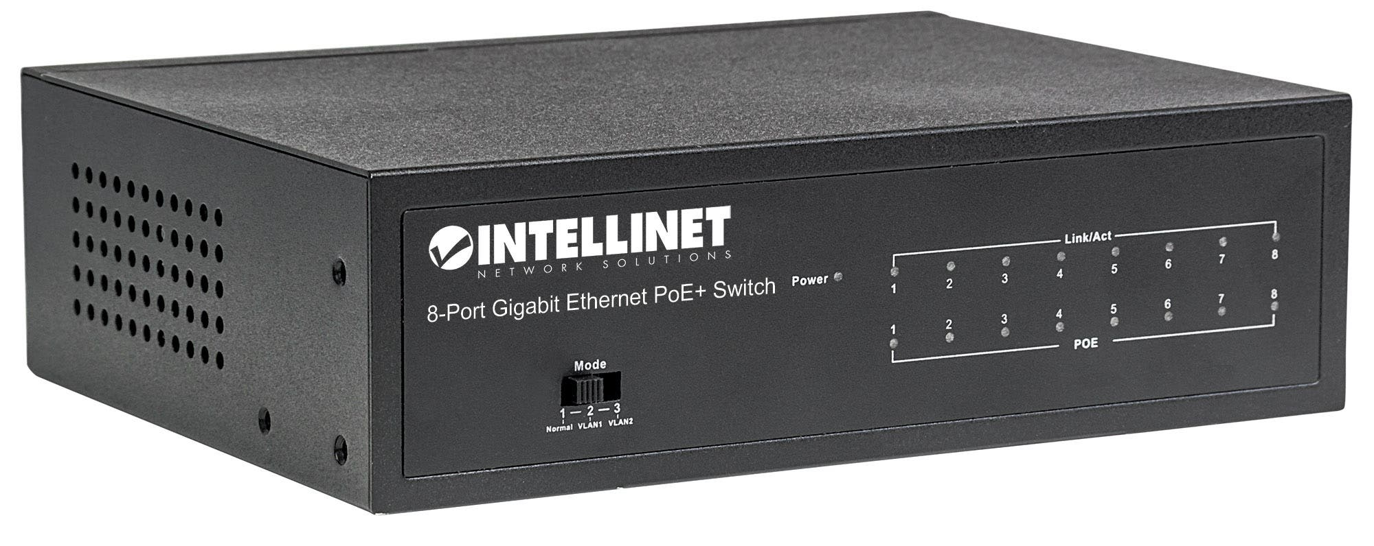 Intellinet 8-Port Gigabit Ethernet PoE+ Switch, IEEE 802.3at/af Power over Ethernet (PoE+/PoE) Compliant – image 2