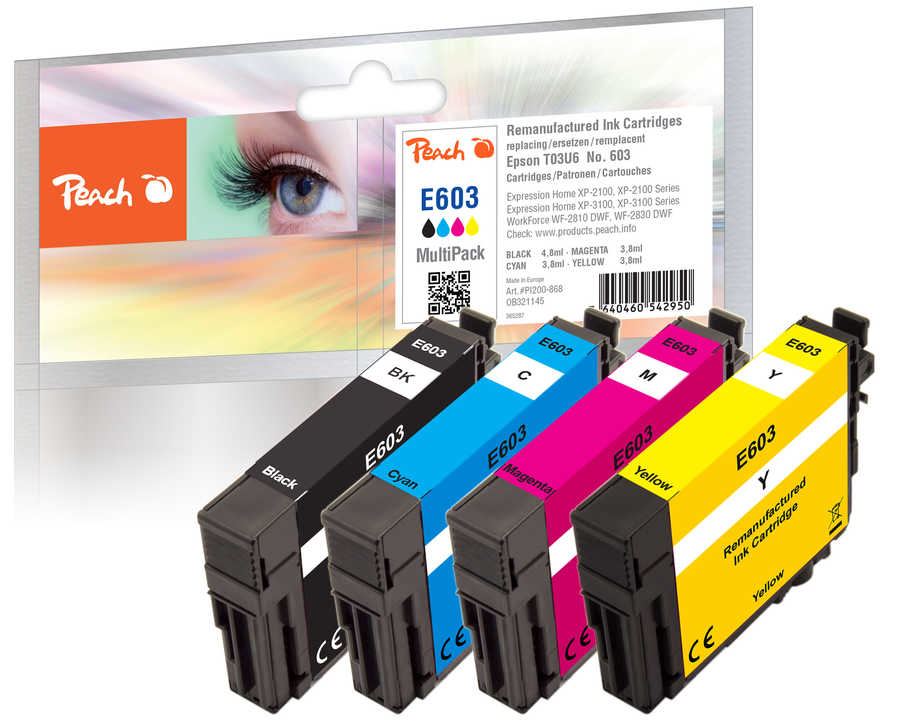 Peach 321145 ink cartridge 4 pc(s) Compatible Standard Yield Black, Cyan, Magenta, Yellow