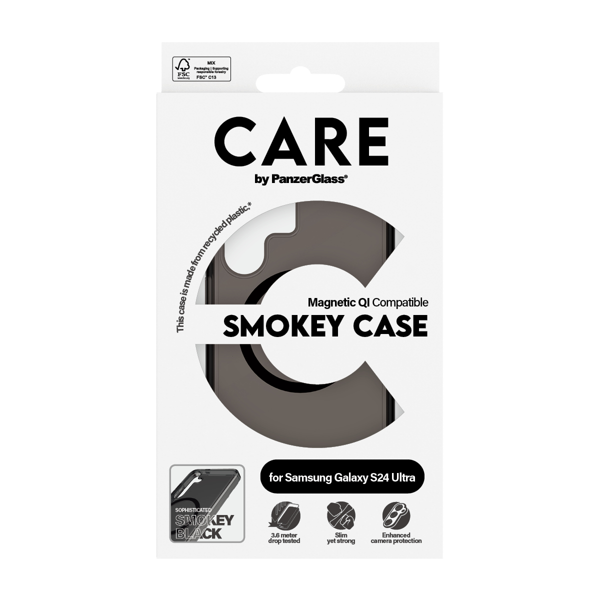 PanzerGlass CARE™ by PanzerGlass® Smokey Case w. Black Qi Compatible Samsung Galaxy S24 Ultra – image 3
