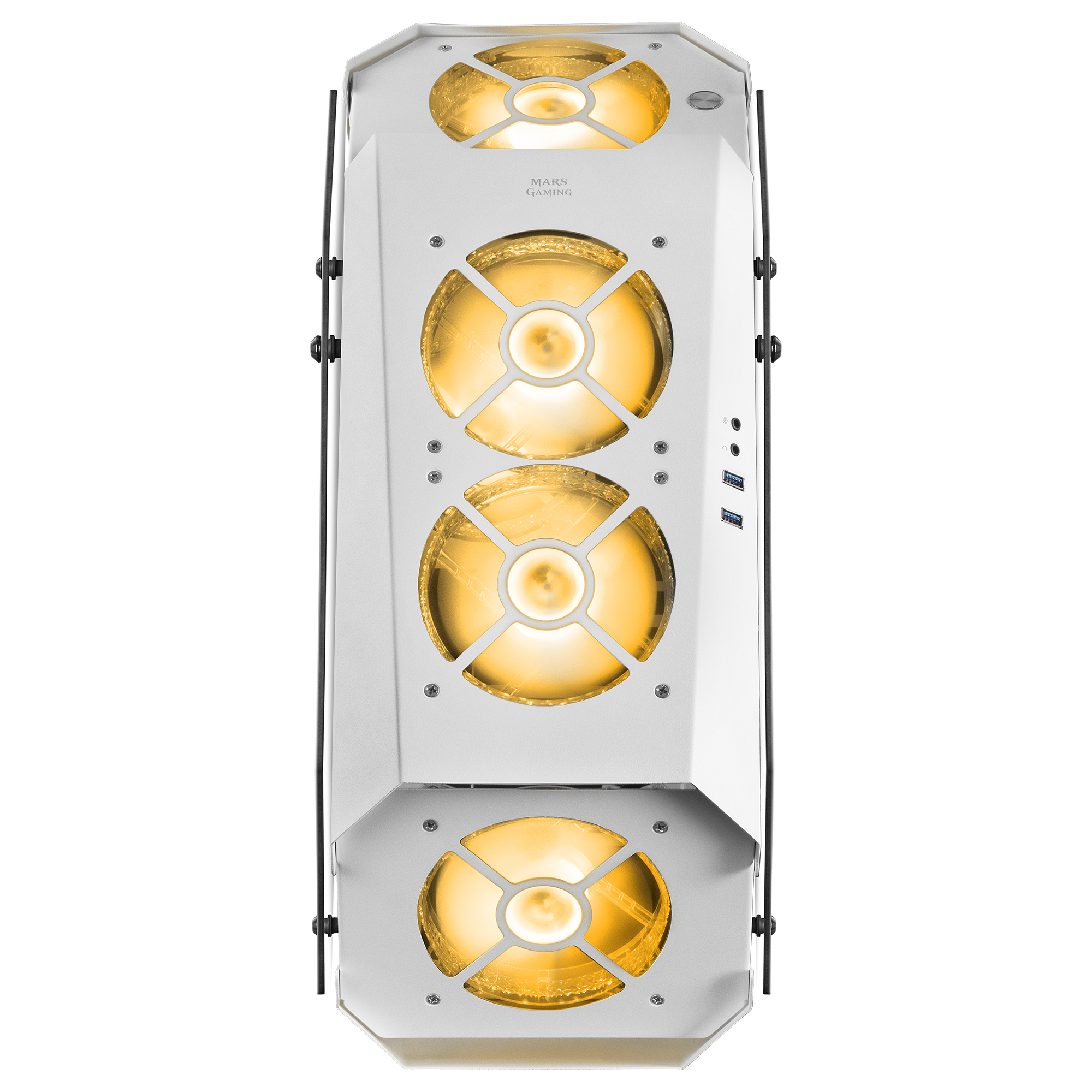 Mars Gaming MC51W White PC Gaming ATX Double Tempered Glass Case 5x RGB – image 6