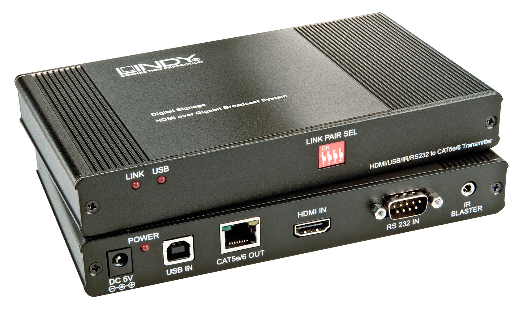 Lindy 38066 AV extender AV transmitter Black