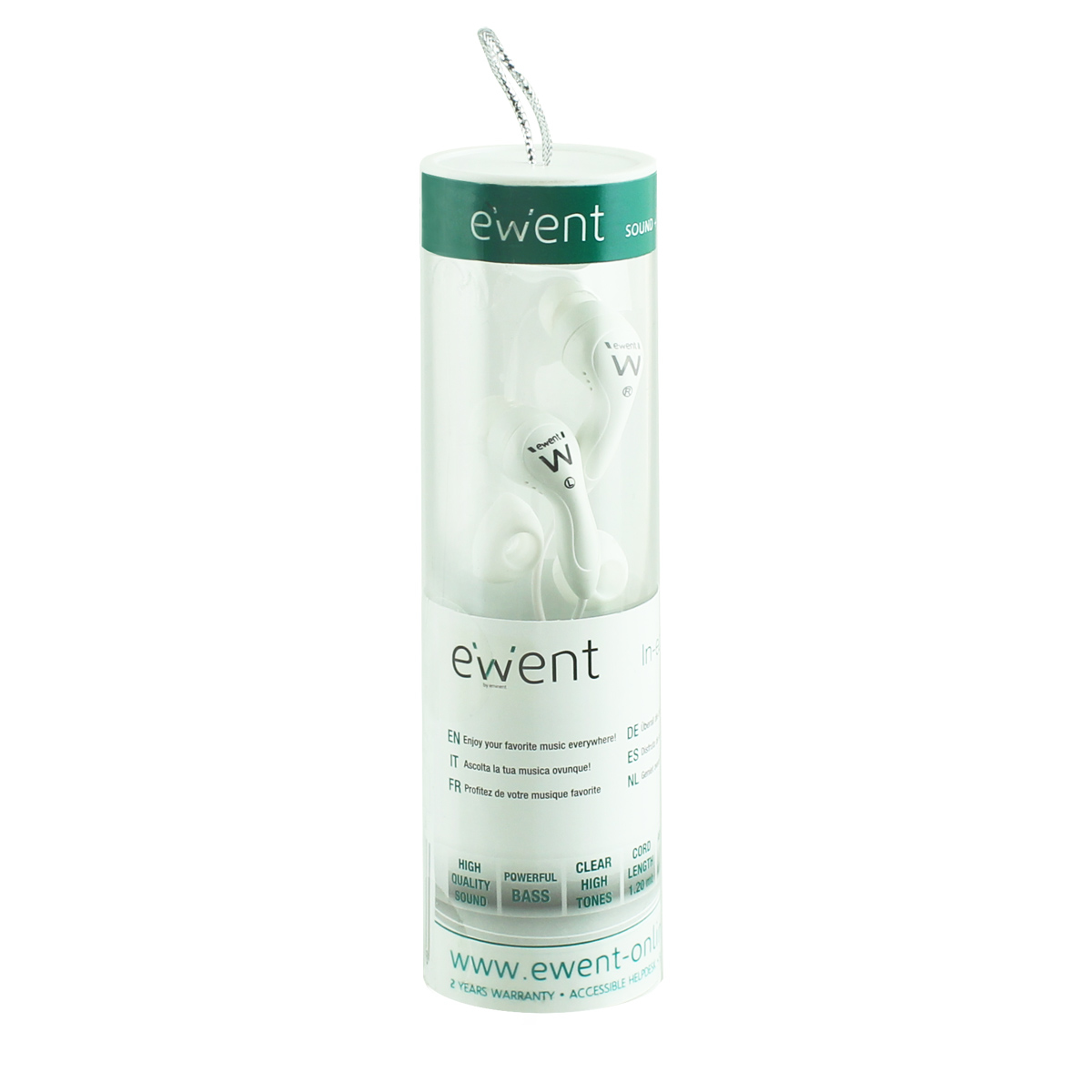 Ewent EW3581 headphones/headset Wired In-ear White – image 2