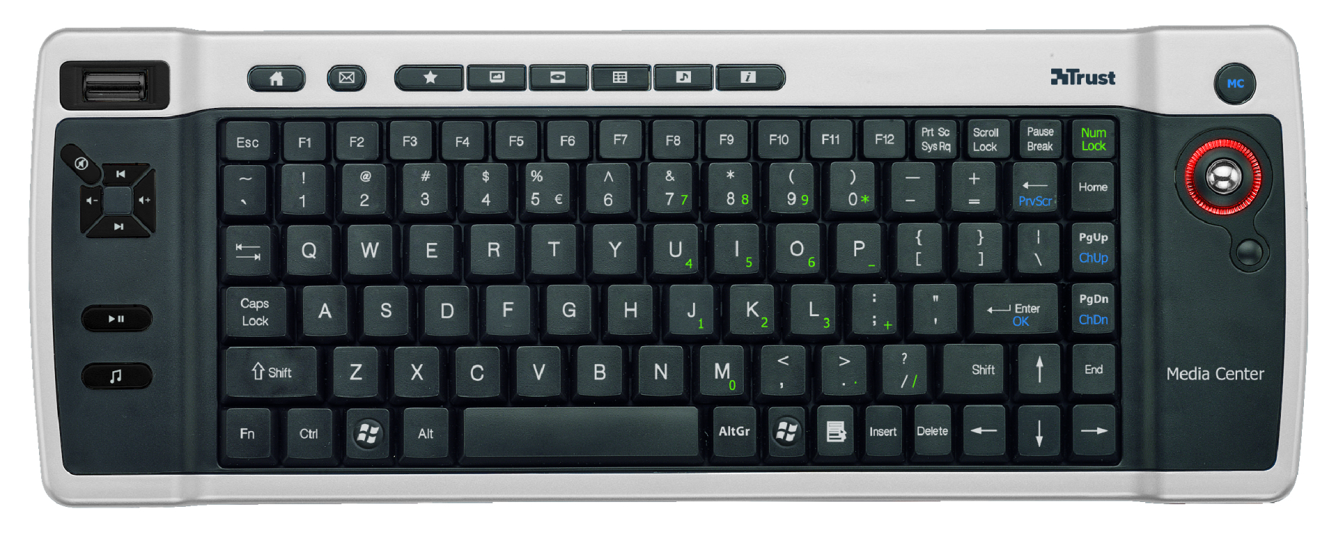 Trust Entertainment keyboard Home RF Wireless Portuguese Black, Grey – image 2