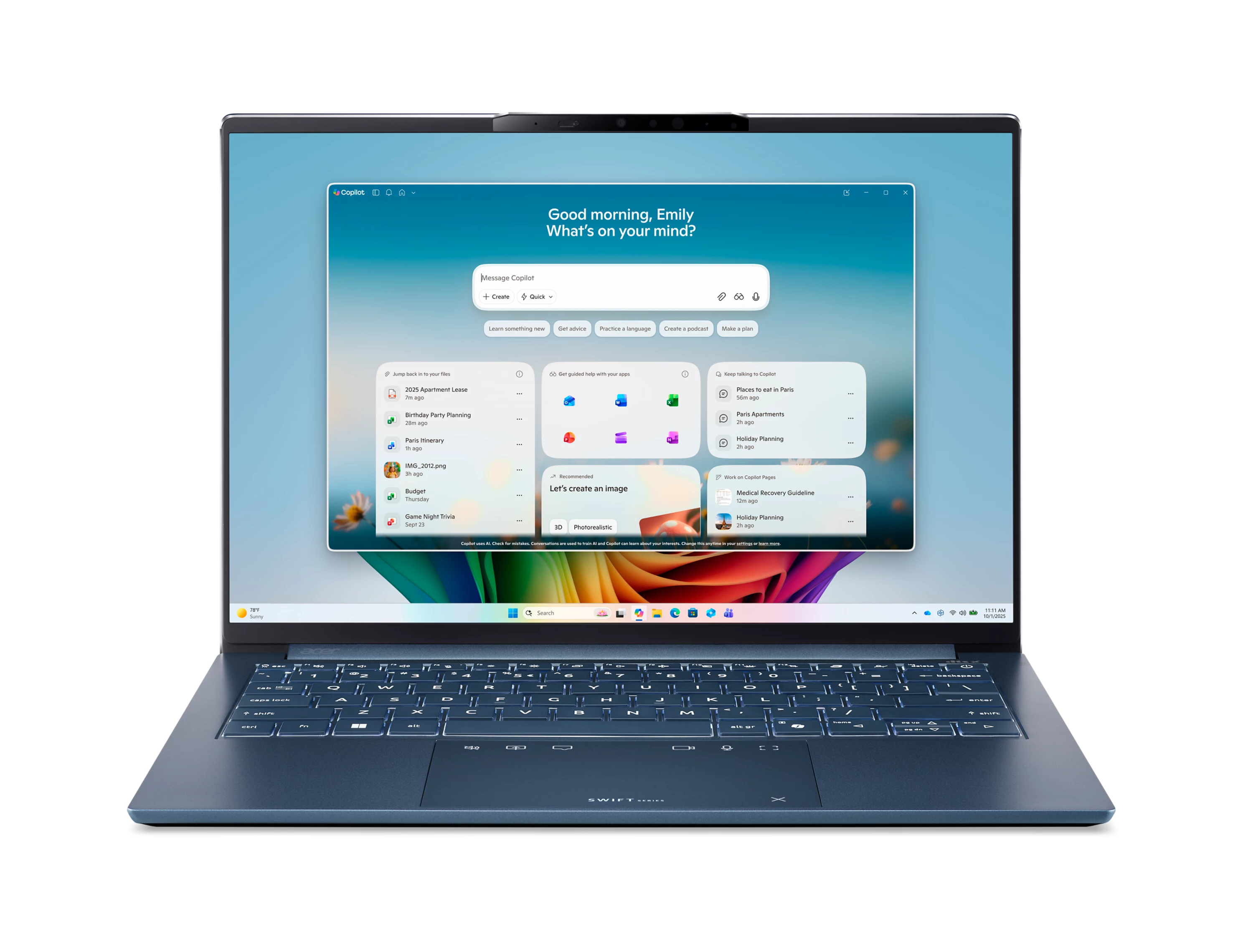 Acer, Swift Go 14 AI OLED, SFG14-I71, Ultratynn bærbar PC, 14" OLED, Intel® Core™ 9, 16 GB RAM, 512 GB SSD, Intel® Graphics