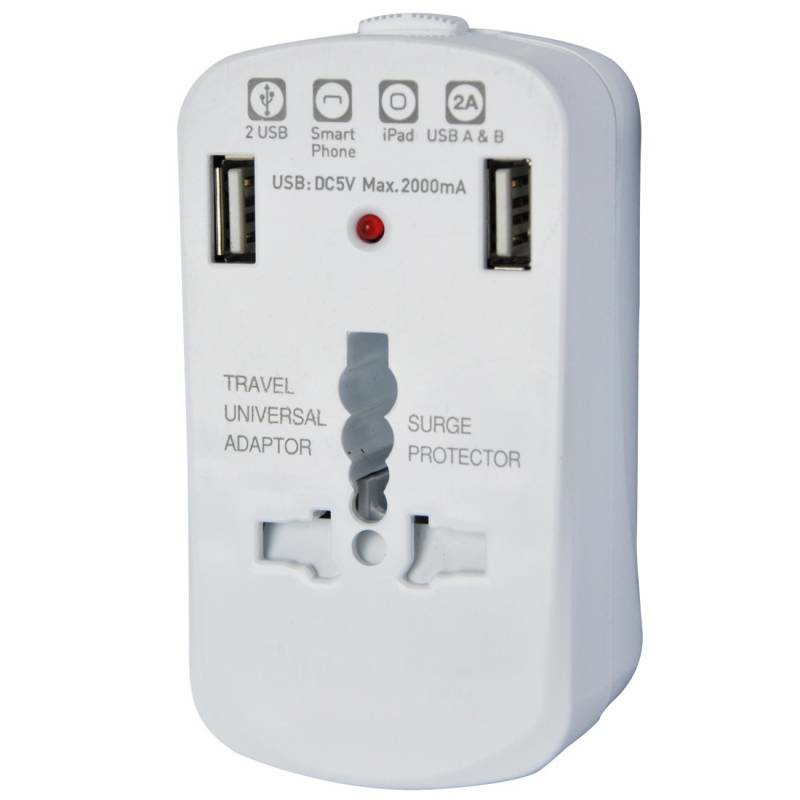 Techly Universal Travel Adapter 2A for Electrical Sockets with 2 USB IPW-ADAPTER6 – image 2