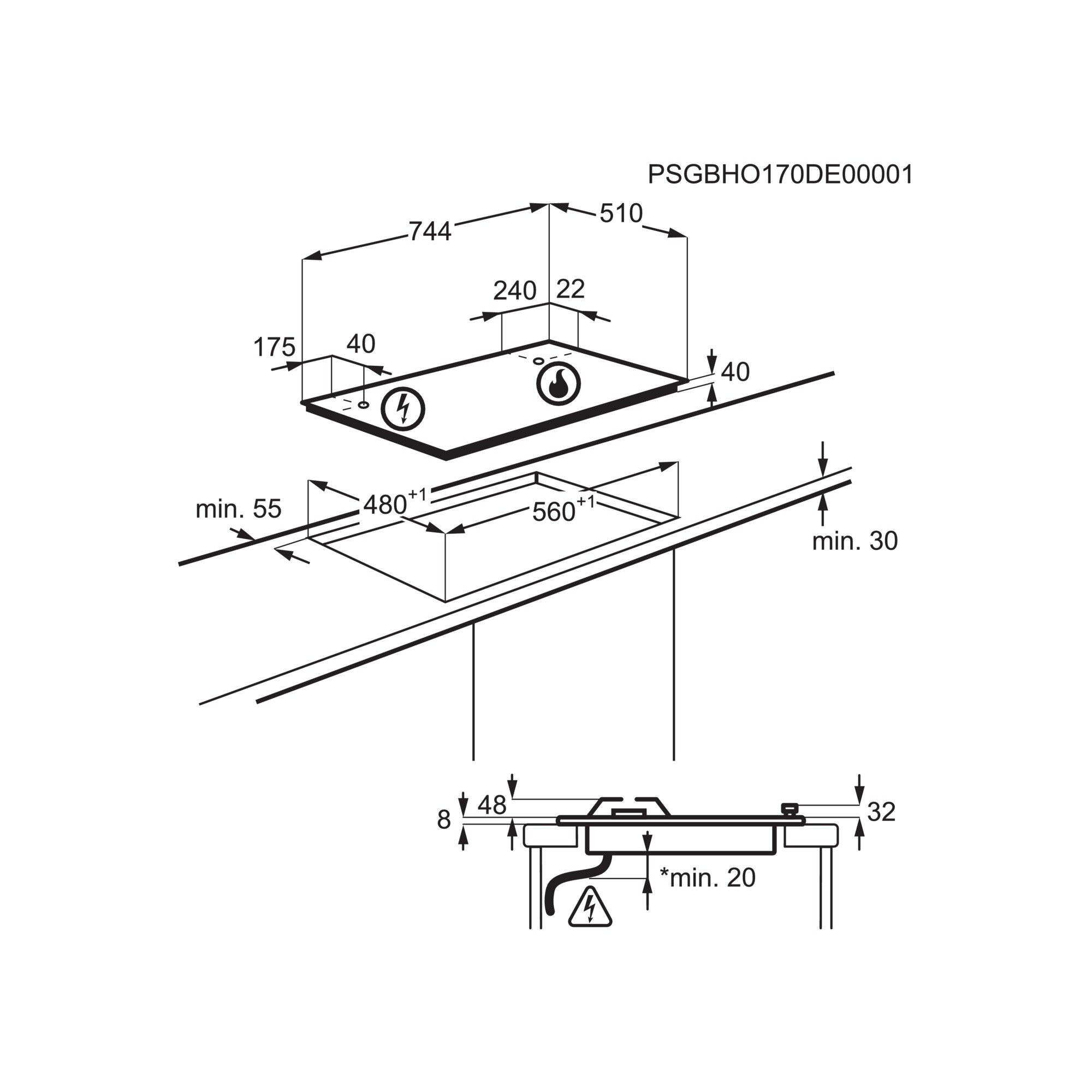 Electrolux KGS7536X hob Stainless steel Built-in – image 2