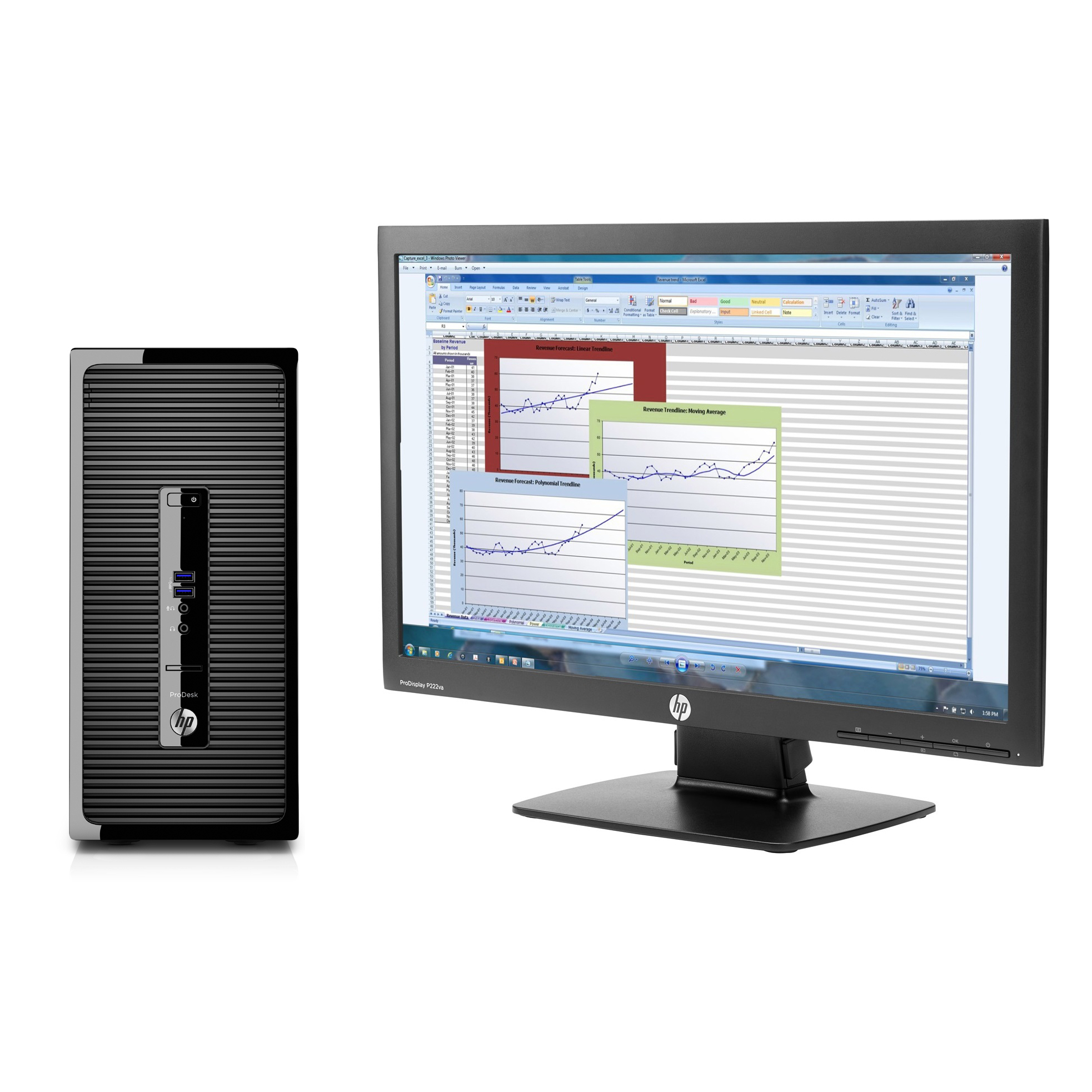 HP 400 G3 MT + ProDisplay P222va – image 1