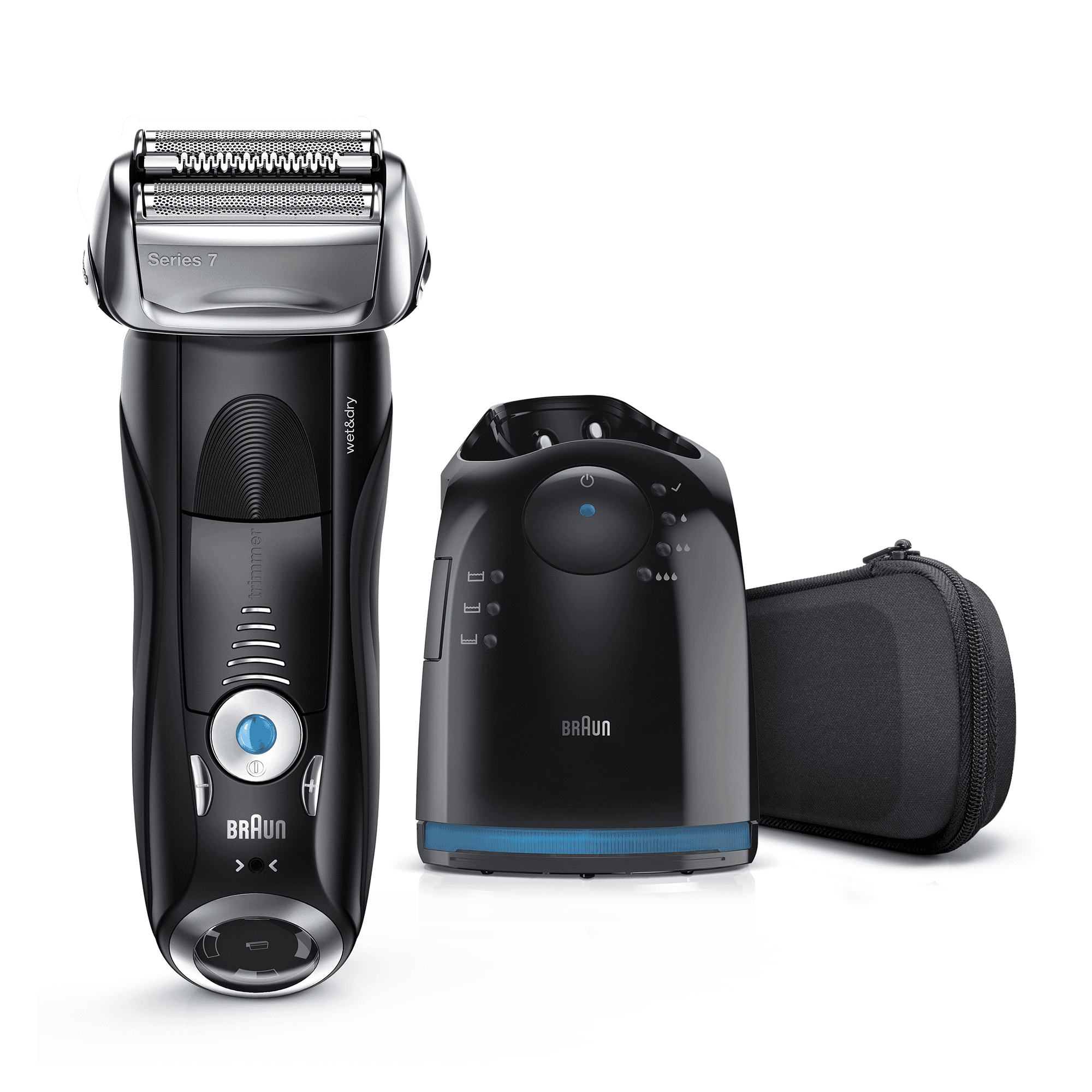 Braun Series 7 Electric Shaver for Men 7880cc, with Clean&Charge Station and Travel Case– Black – image 1
