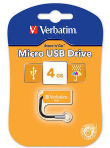 Verbatim Micro USB Drive 4GB - Volcanic Orange – image 3