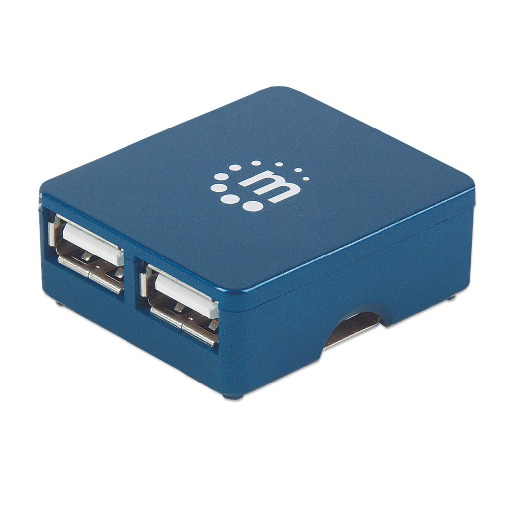 Manhattan USB-A 4-Port Micro Hub, 4x USB-A Ports, Blue, 480 Mbps (USB 2.0), USB powered (no external power supply required), Hi-Speed USB, Three Year Warranty, – image 3