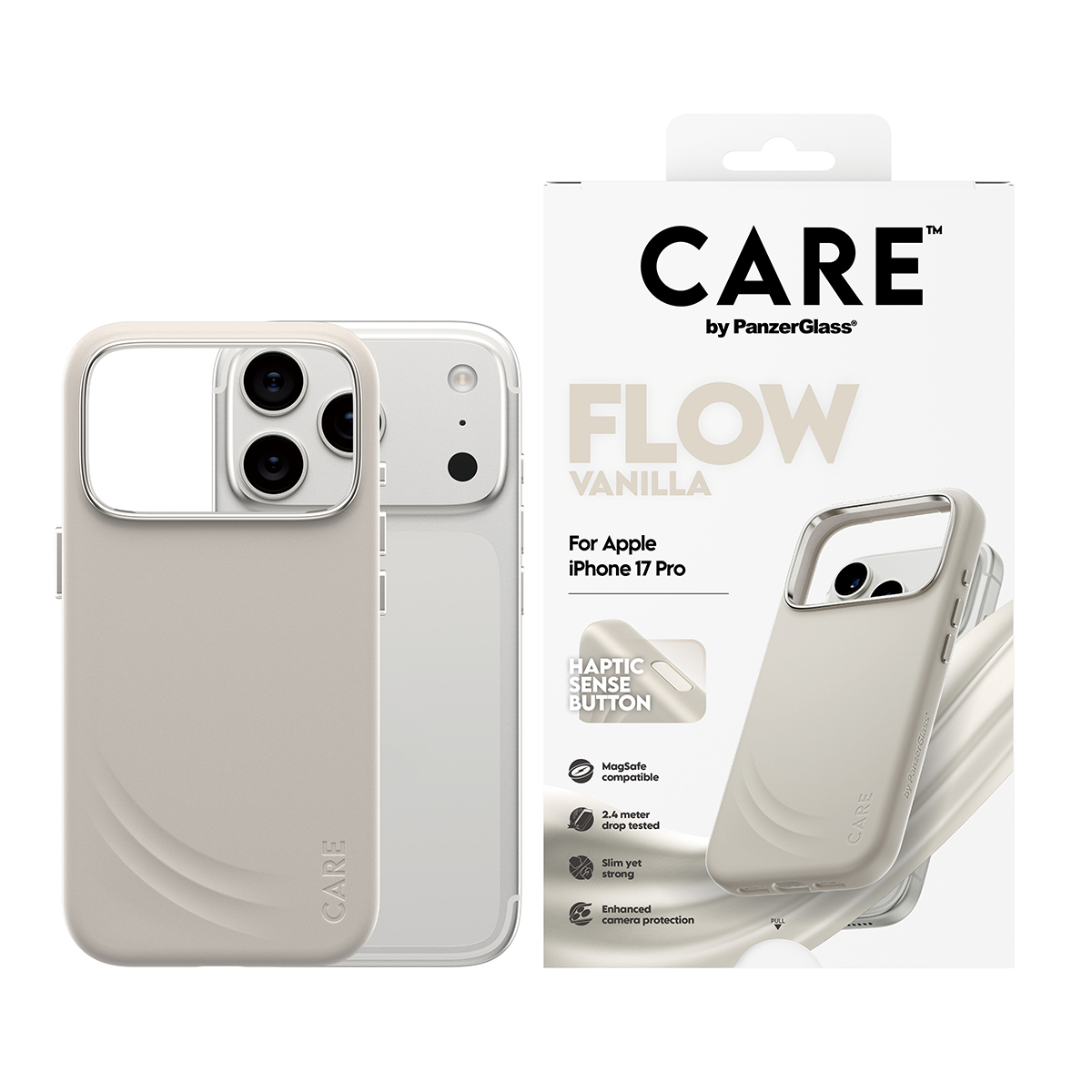 PanzerGlass CARE™ by PanzerGlass® Flow Case Vanilla w. Haptic Button & MagSafe iPhone 18 Pro | 17 Pro – image 2