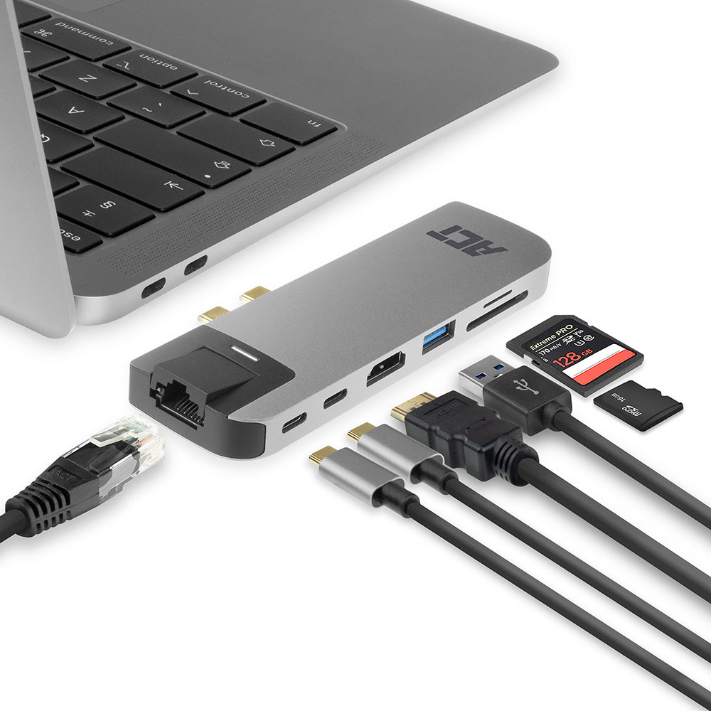 ACT USB-C Thunderbolt™ 3 docking station, HDMI, ethernet, USB hub, card reader, PD pass-through – image 6