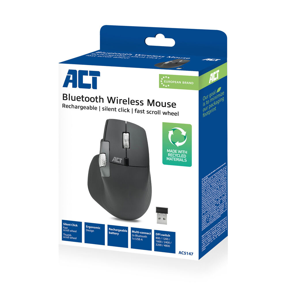 ACT AC5147 mouse Universal Right-hand RF Wireless + Bluetooth Laser 4800 DPI – image 9
