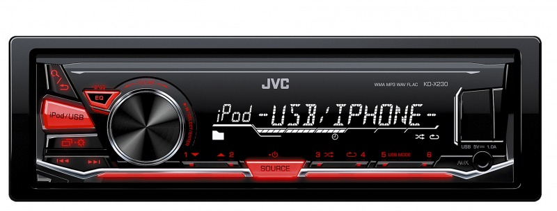 JVC KD-X230 Black, Red